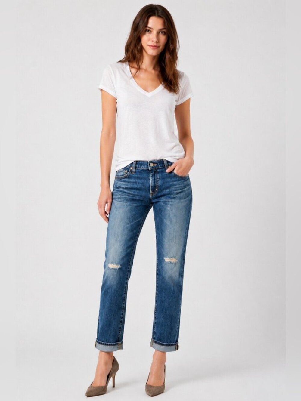 AG-Adriano Goldschmeid Ex-boyfriend Slouchy Slim Distressed Jeans